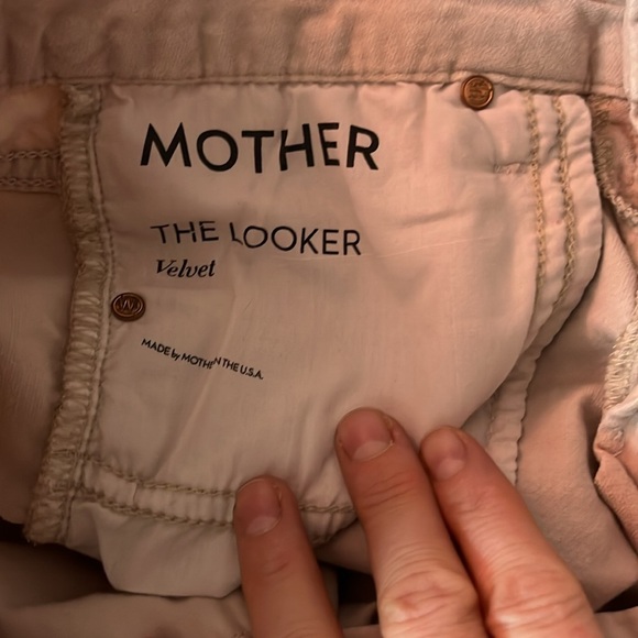 MOTHER The Looker Velvet Pant Jean Mauve Pink Size 27 Skinny Ankle Crop - Picture 6 of 14